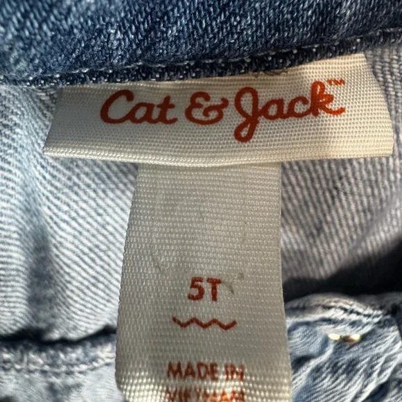 5T Cat & Jack Blue Denim Kids Jacket Girls - Picture 2 of 2